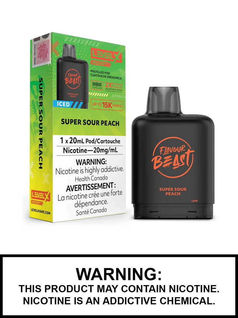 Flavour Beast Level X Boost Pod - Super Sour Peach Iced (AB)