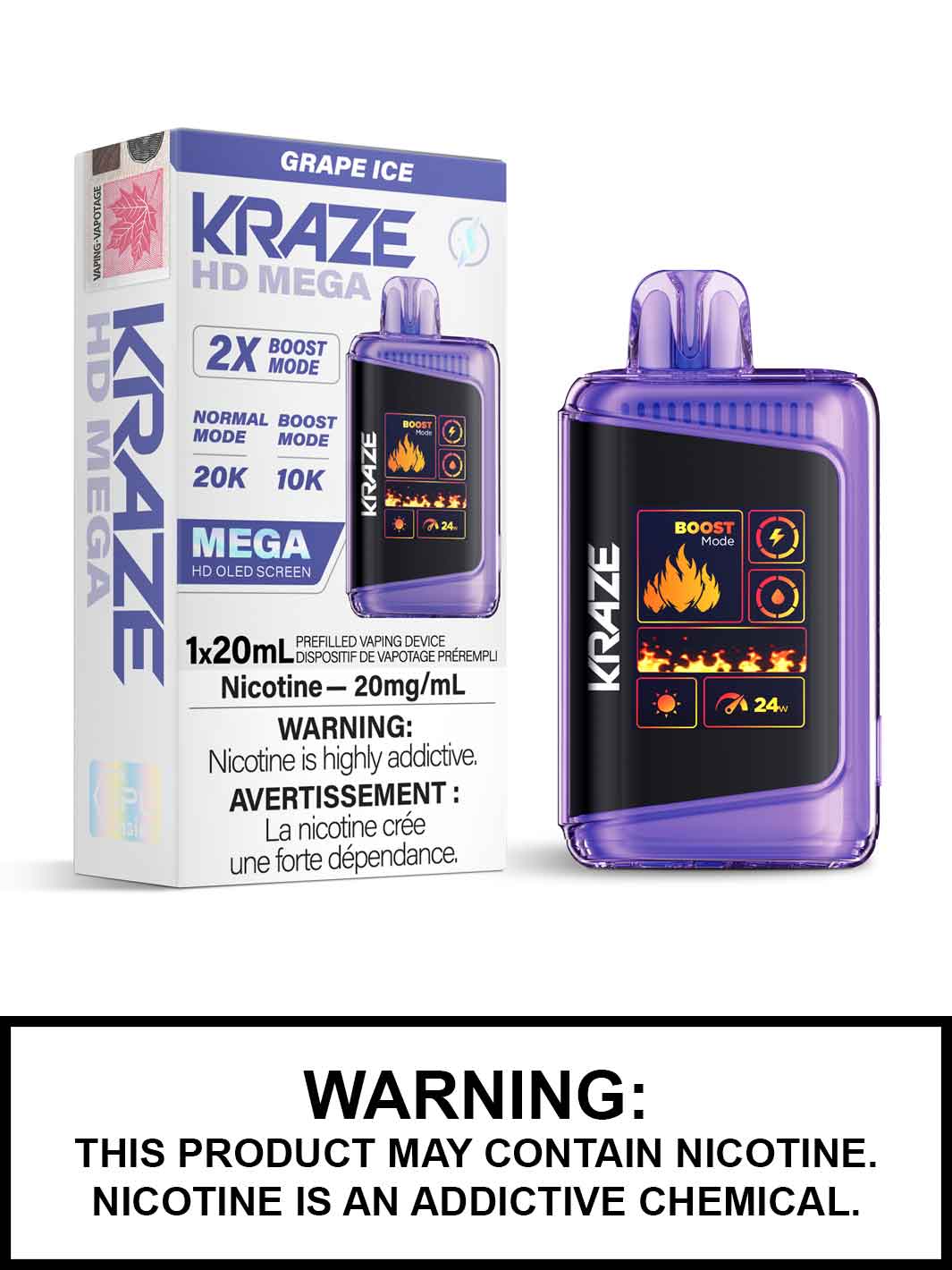(AB) Kraze: HD MEGA (20K) - Grape Ice