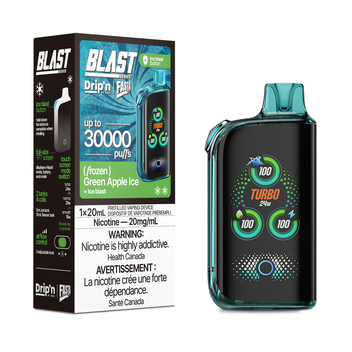 (AB) Drip'n: BLAST 30K - Green Apple Ice