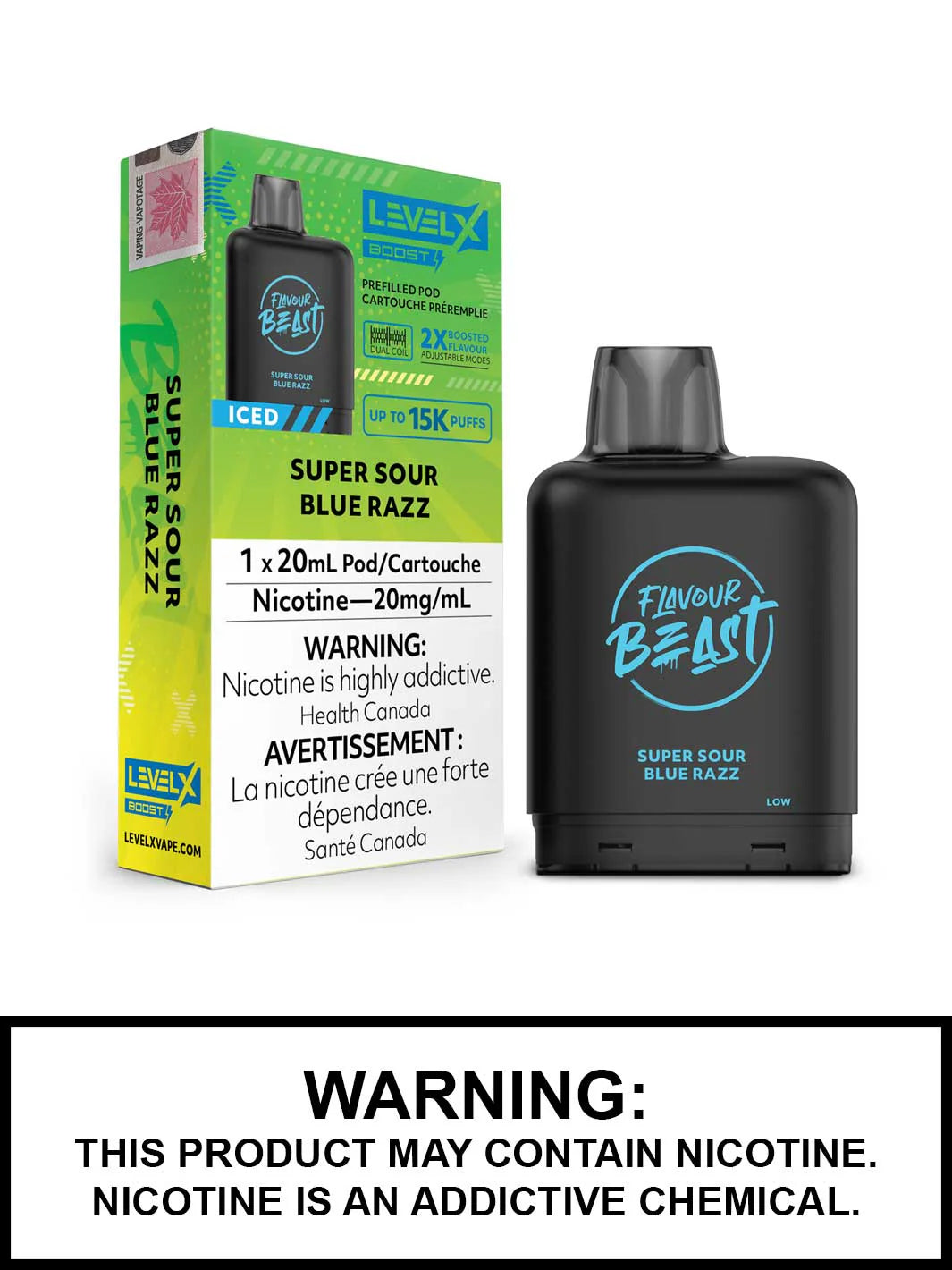 (AB) Flavour Beast Level X Boost Pod - Super Sour Blue Razz Iced