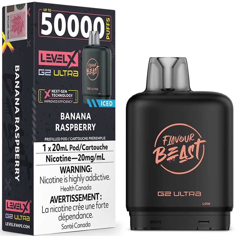 (AB) Flavour Beast: Level X G2 Ultra Pod (50K) - Banana Raspberry