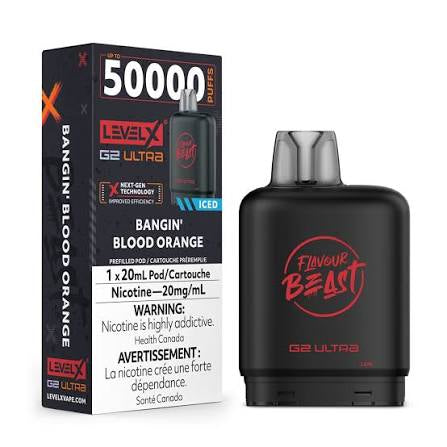(AB) Flavour Beast: Level X G2 Ultra Pod (50K) - Bangin’ Blood Orange