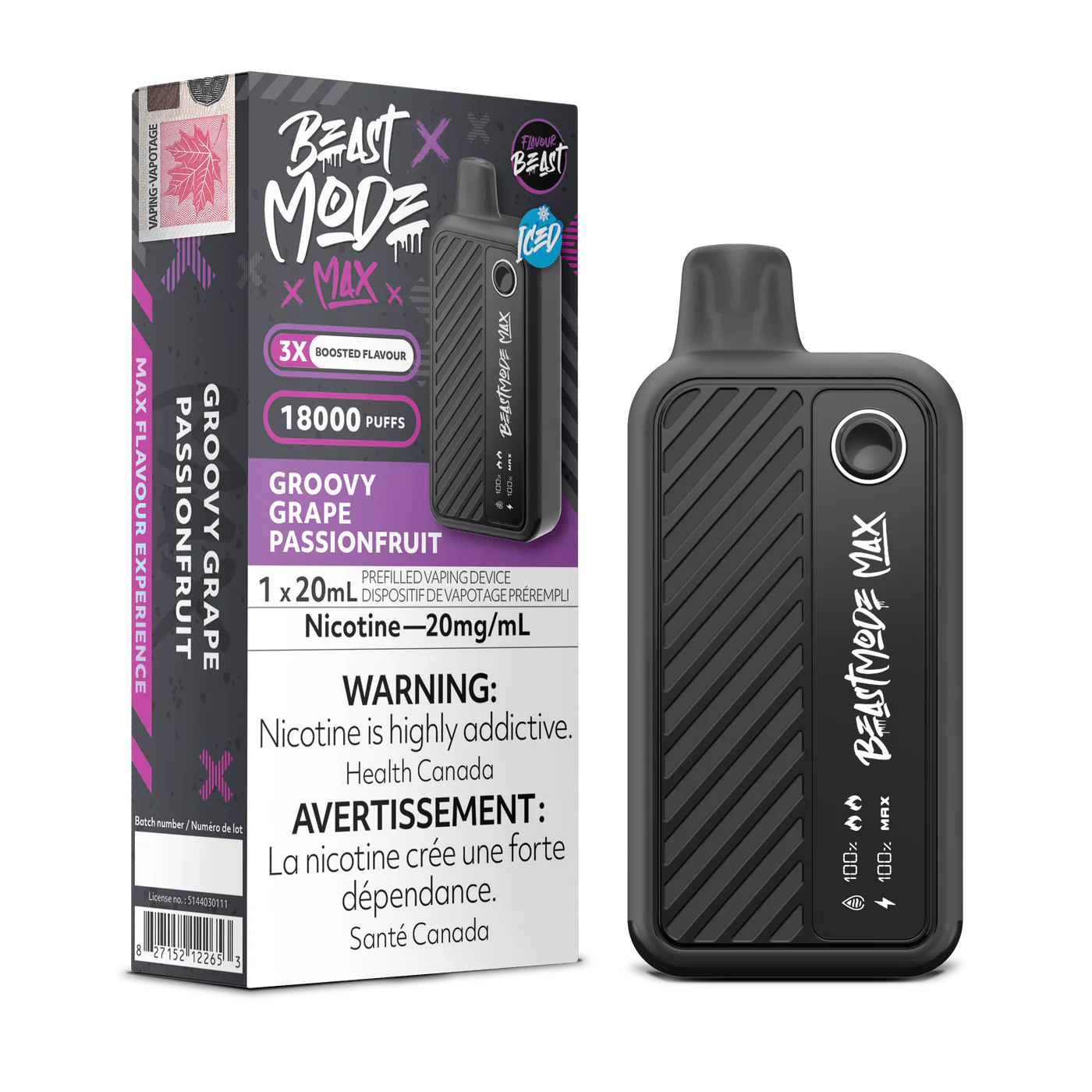 (AB) Flavour Beast: Beast Mode Max (18K) - Groovy Grape Passionfruit