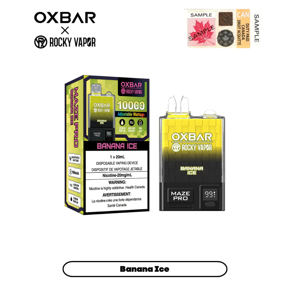 Oxbar 10000 puffs Banana Ice (FED) Vape Stadium Oxbar 10000 puffs Banana Ice (FED) Vape Stadium
