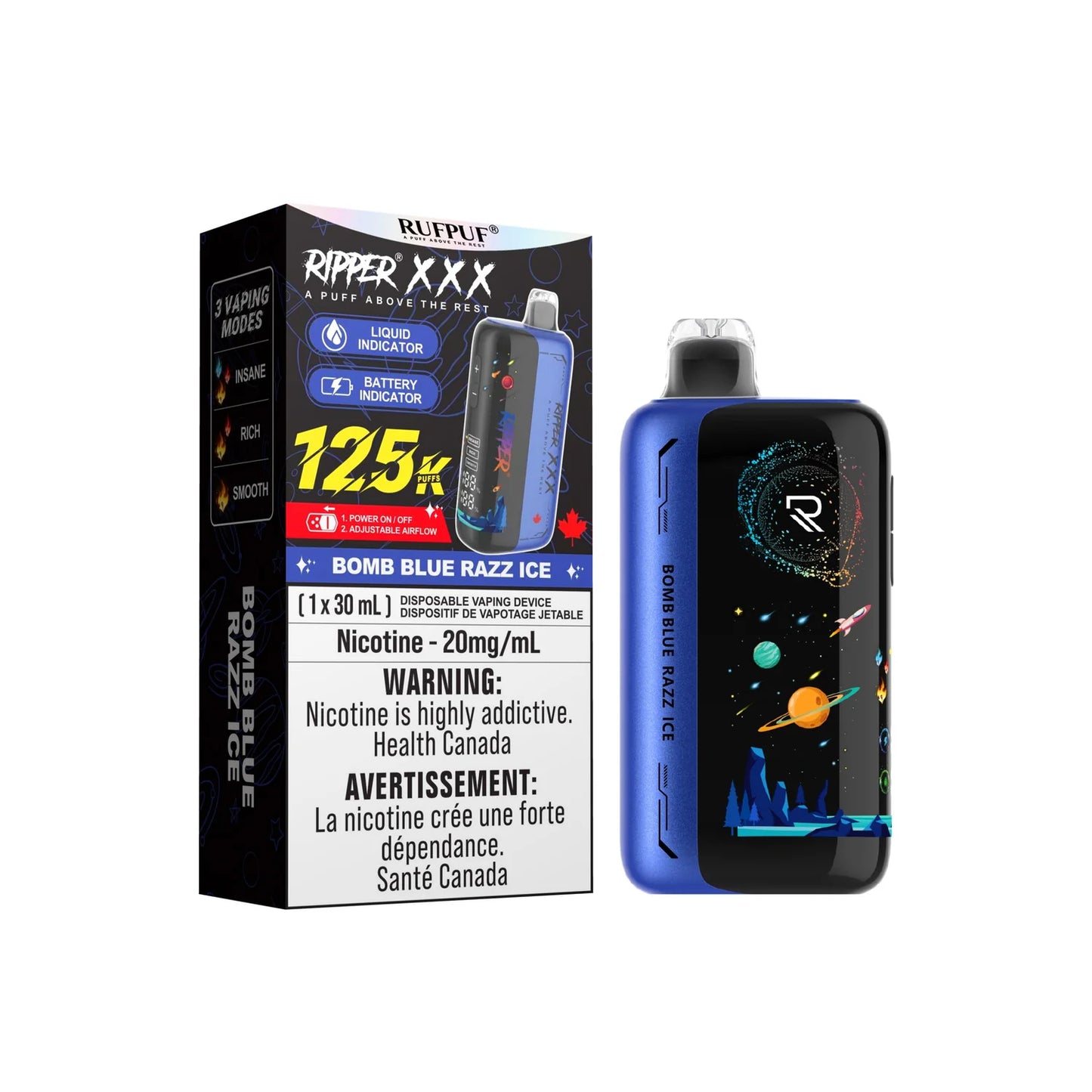 (AB) RUFPUF Ripper XXX 125K - Bomb Blue Razz Ice