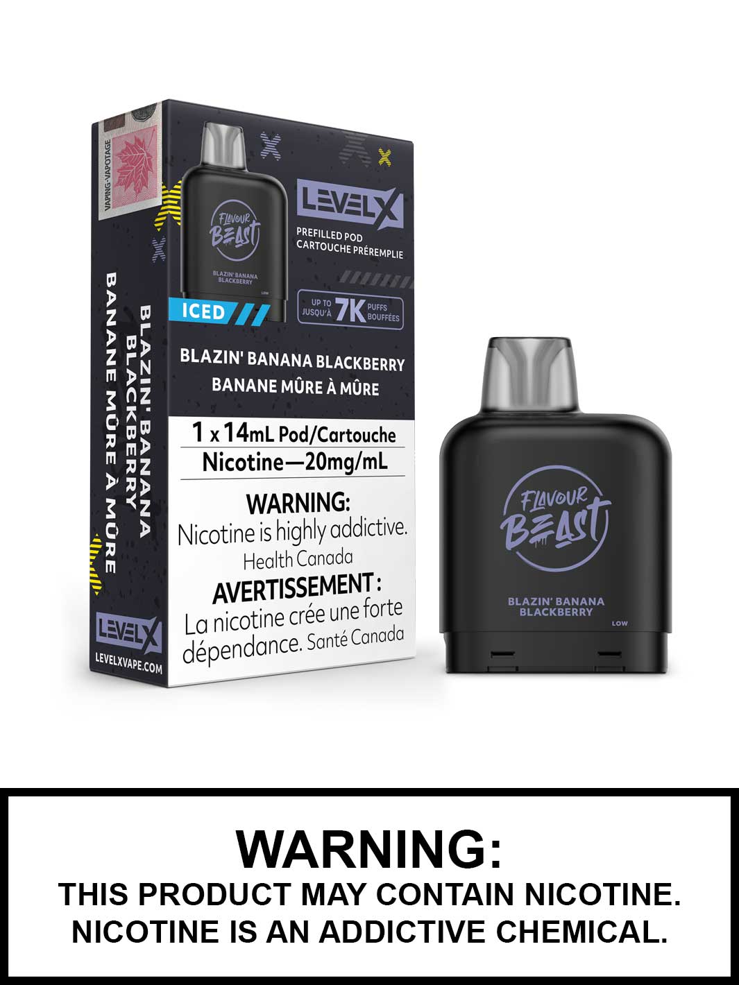 Flavour Beast Level X 7000 Pod - Blazin’ Banana Blackberry (FED)