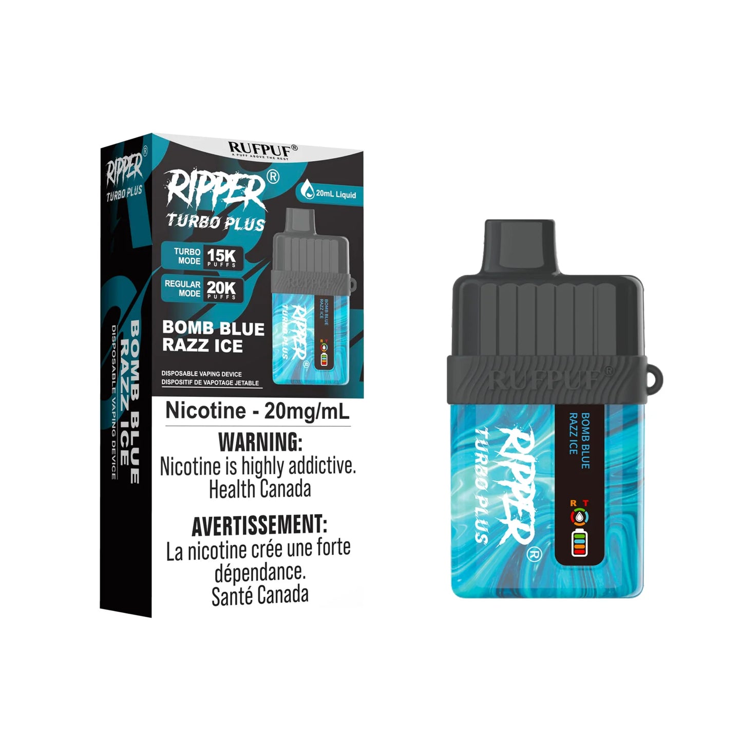 (FED) Rufpuf: Ripper Turbo Plus (20k) - Bomb Blue Razz Ice