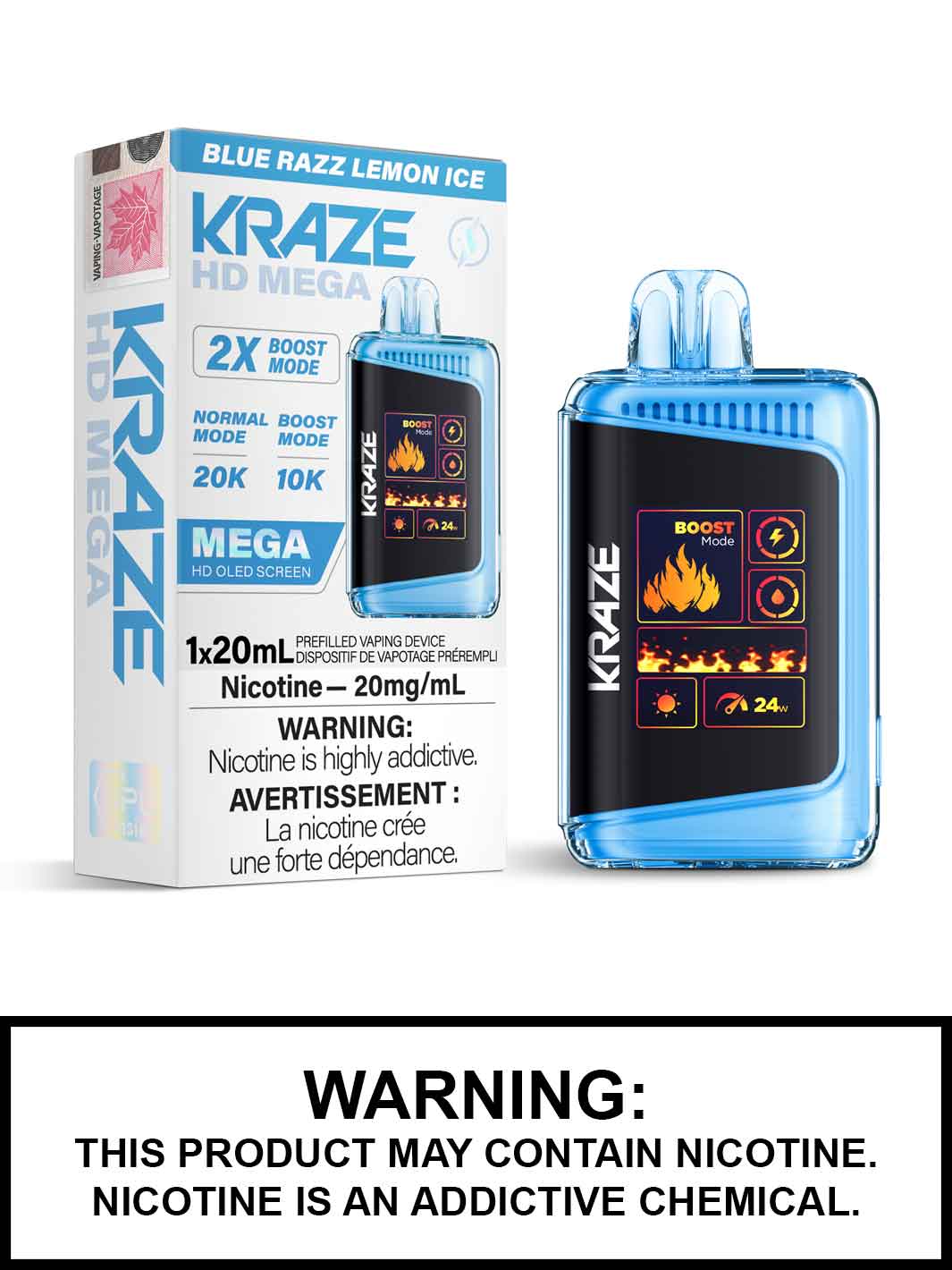 (AB) Kraze: HD MEGA 20K - Blue Razz Lemon Ice