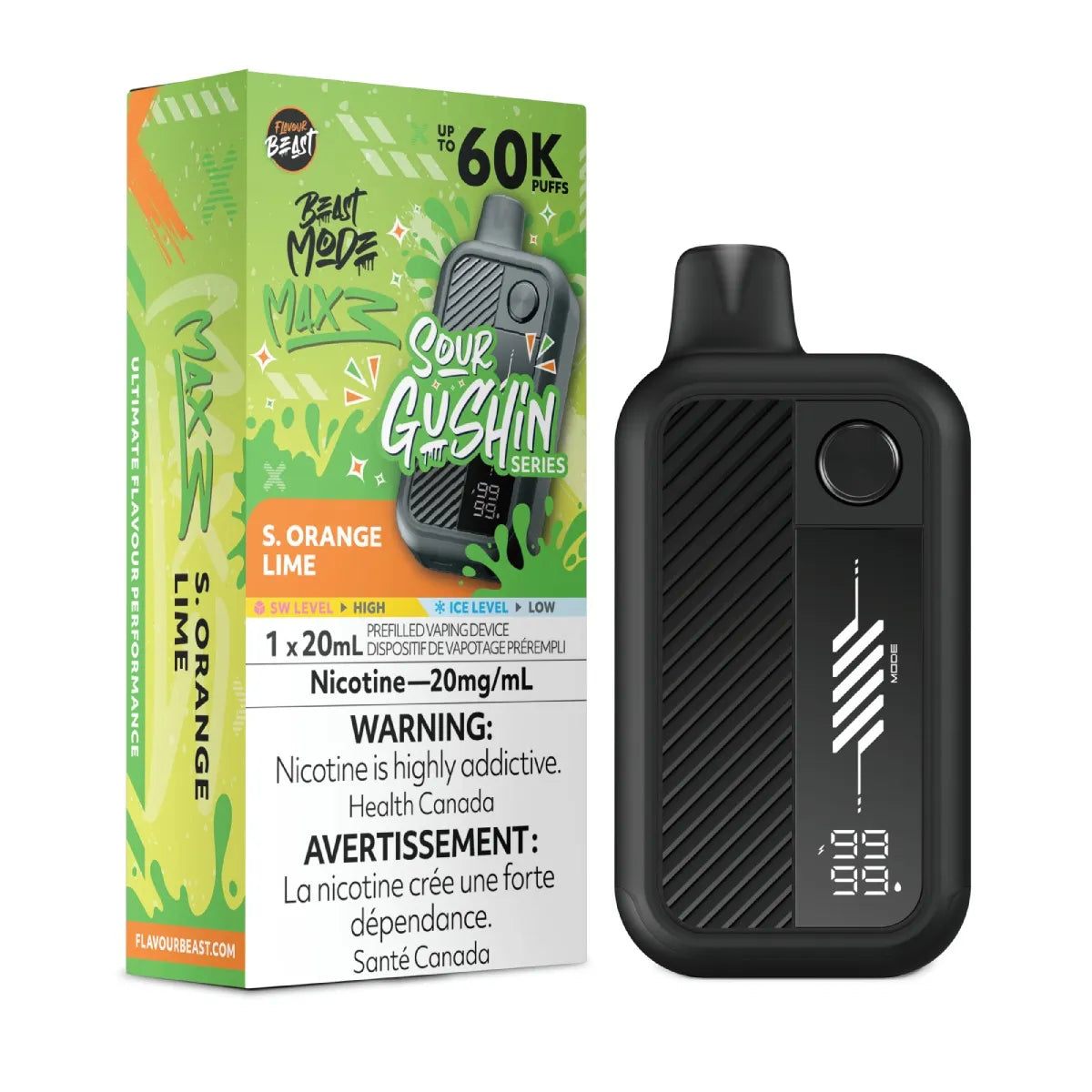 (FED) Flavour Beast: Mode Max 3 (60K) - Sour Gushin’ Orange Lime