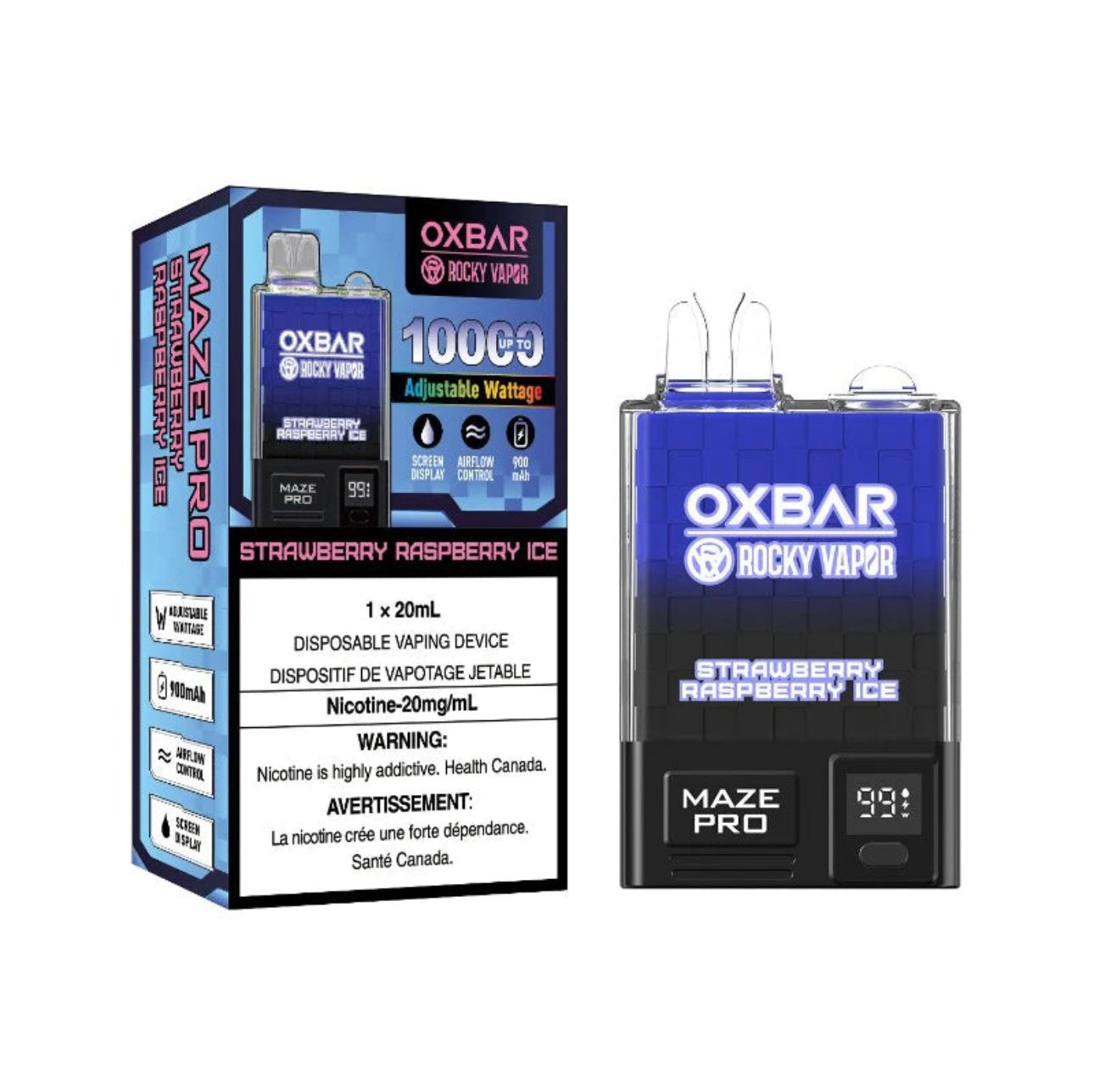 Oxbar 10000 puffs Strawberry Raspberry Ice (FED)