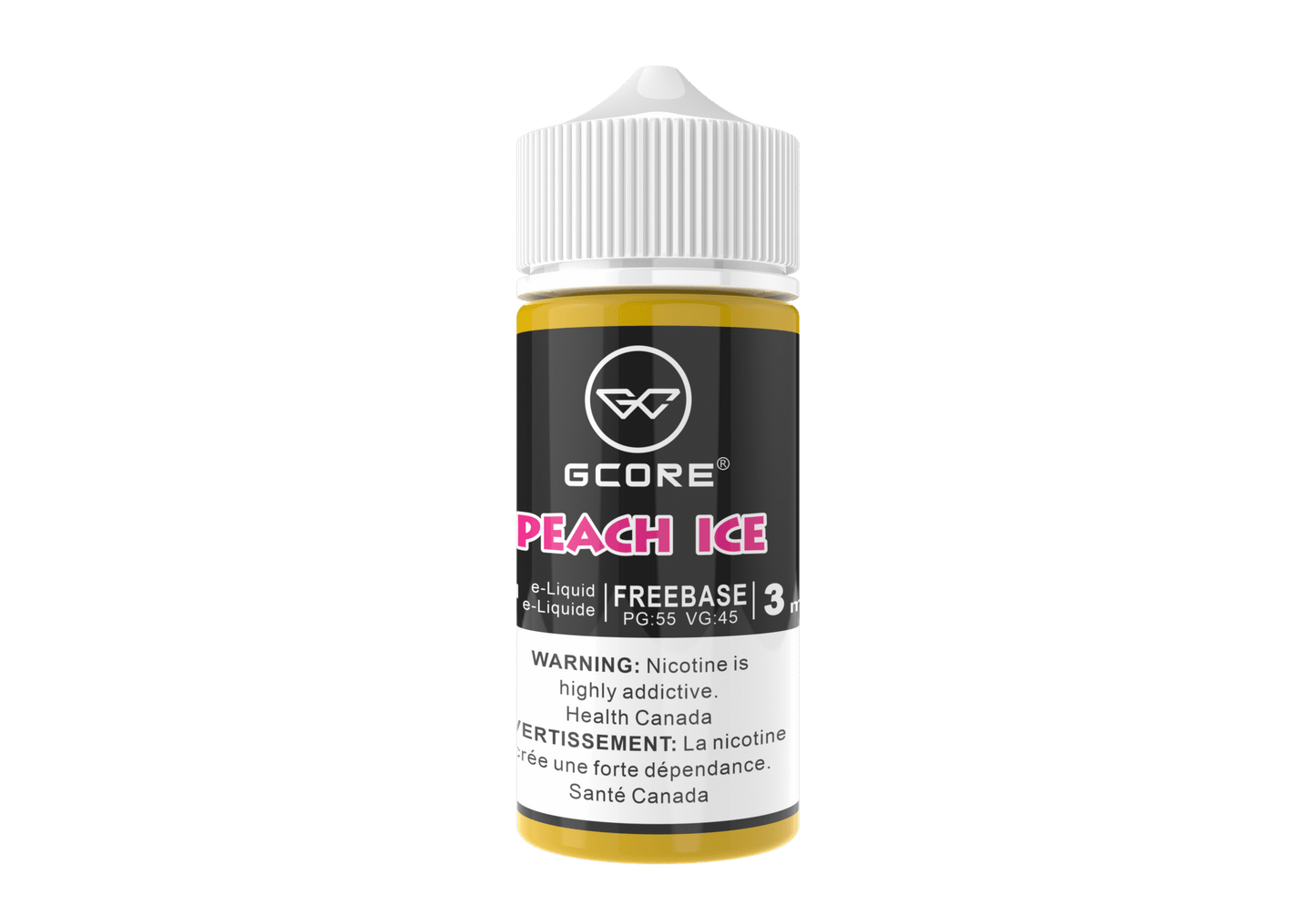 (AB) GCORE E-LIQUID PEACH ICE FREEBASE 100ML 3MG