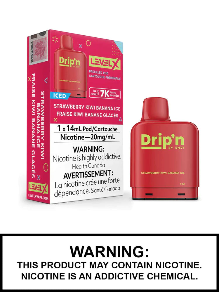 (FED) Drip'n: Level X Pod (7K) - Strawberry Kiwi Banana Ice