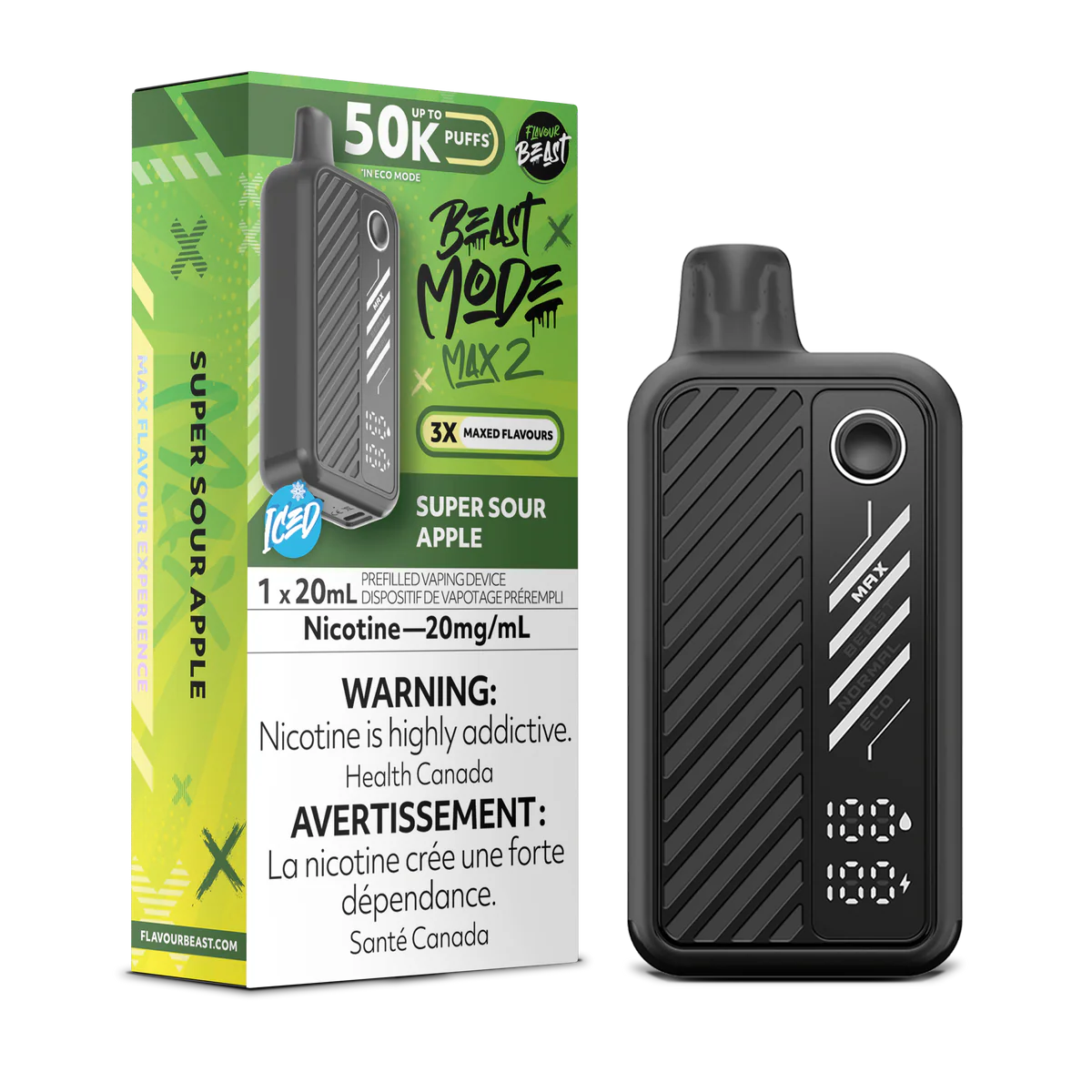 (AB) Flavour Beast: Mode Max 2 (50K) - Super Sour Apple