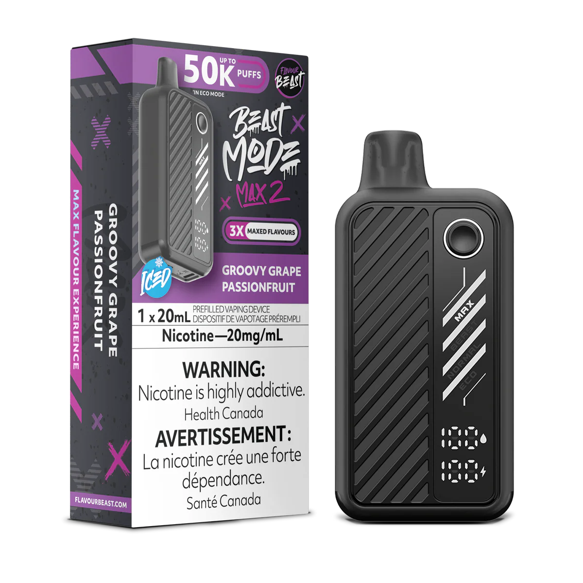 (FED) Flavour Beast: Mode Max 2 50K - Groovy Grape Passionfruit