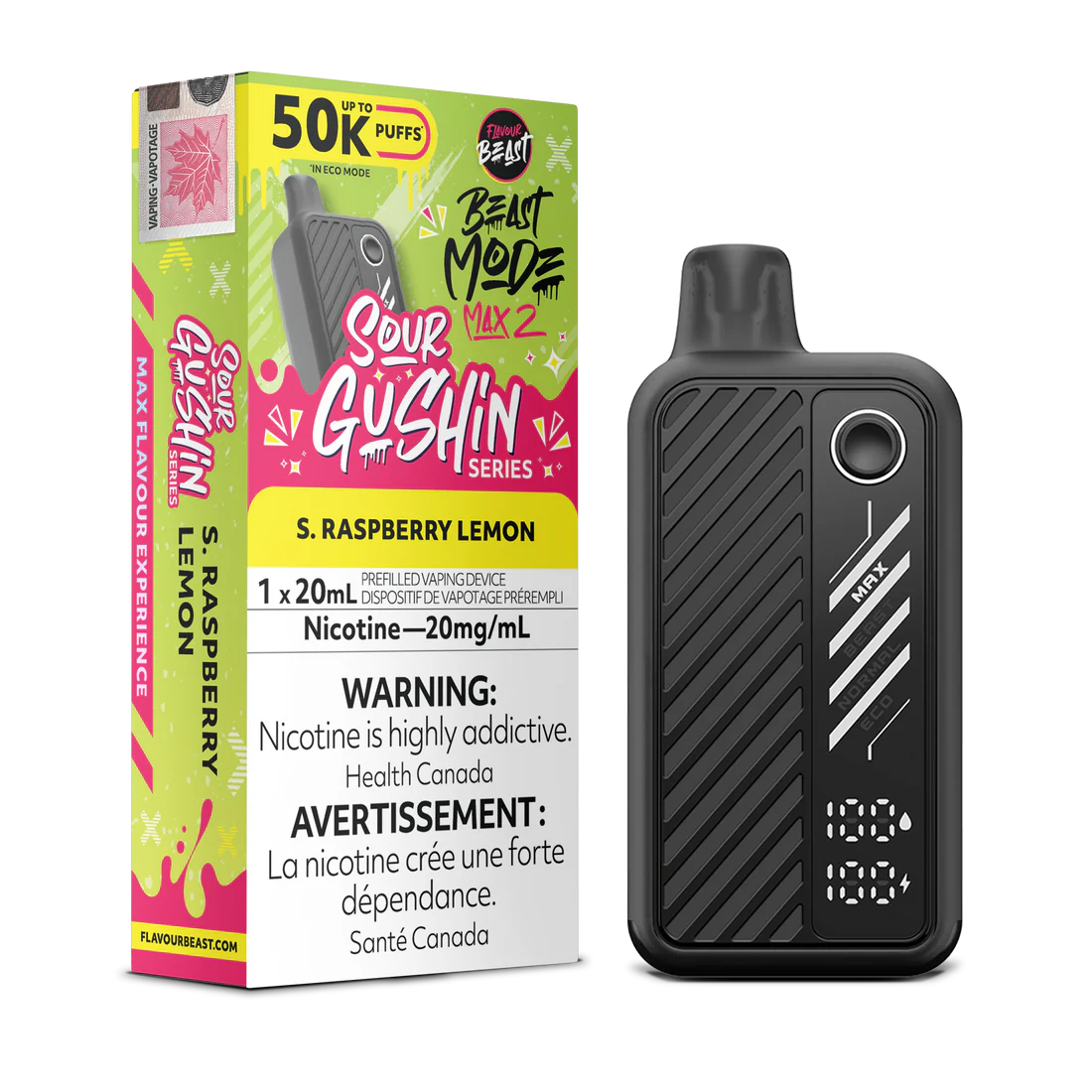 (AB) Flavour Beast: Mode Max 2 (50K) Sour Gushin’ - S. Raspberry Lemon