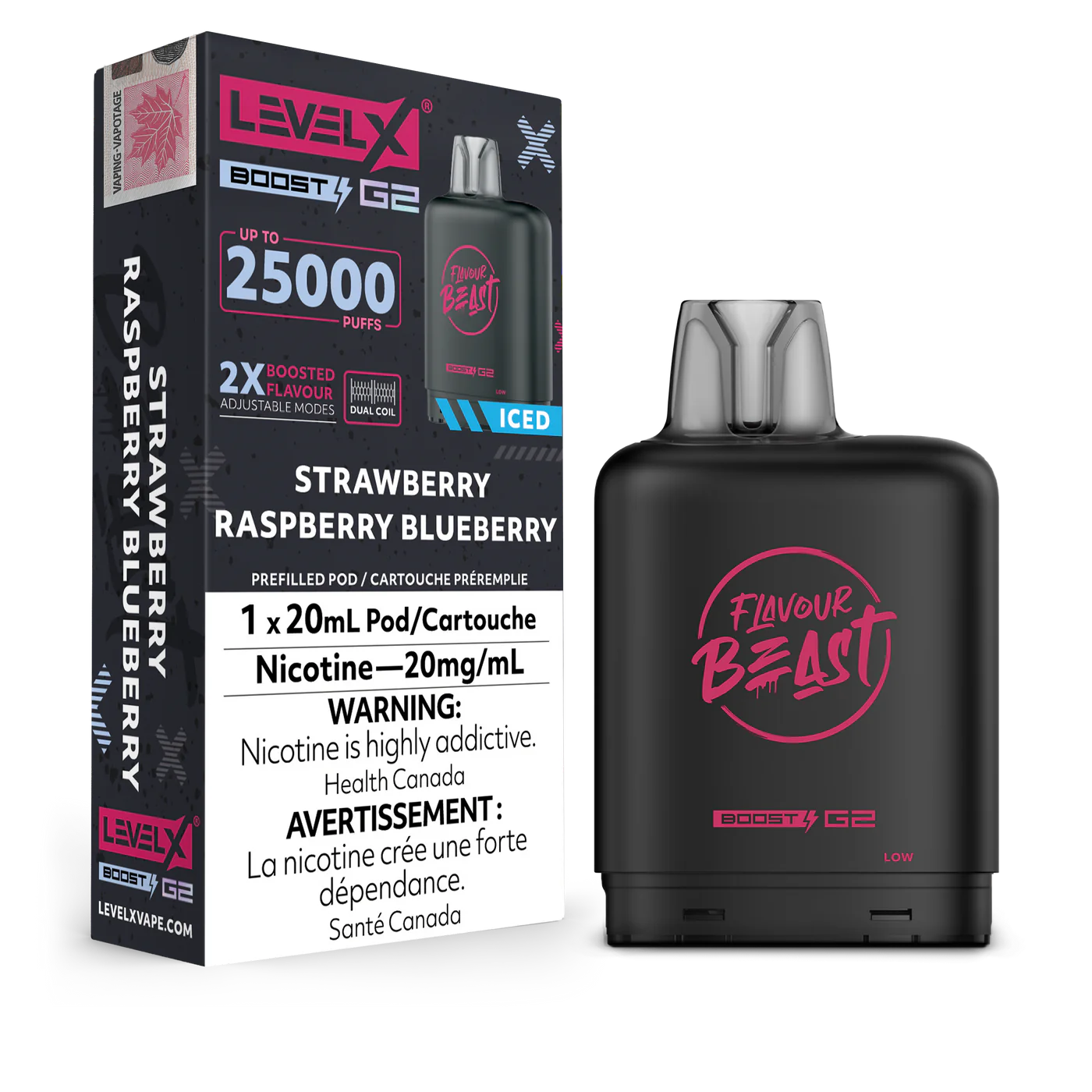 (AB) Flavour Beast Level X Boost Pod - Strawberry Raspberry Blueberry Ice