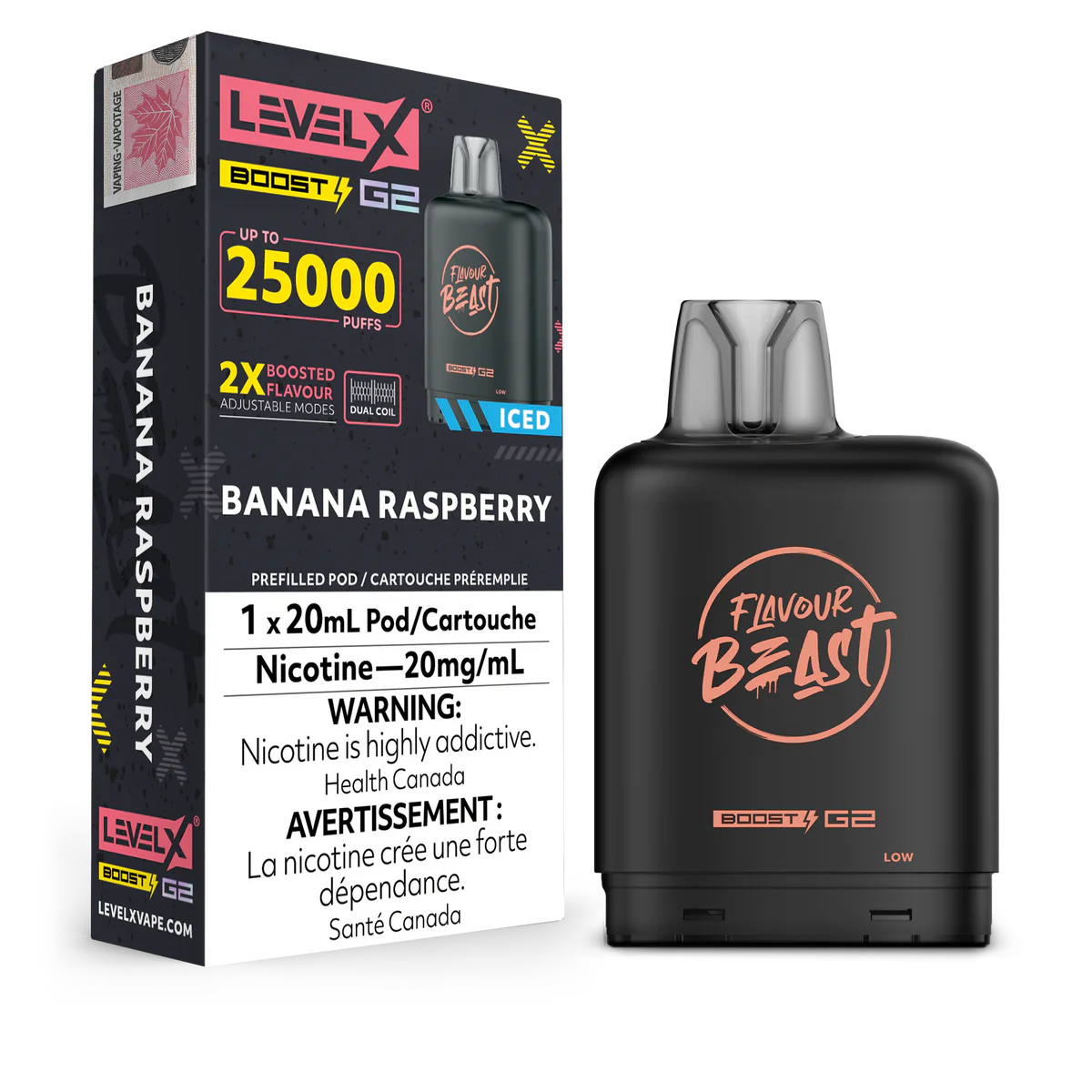 (AB) Flavour Beast Level X Boost Pod - Banana Raspberry Ice