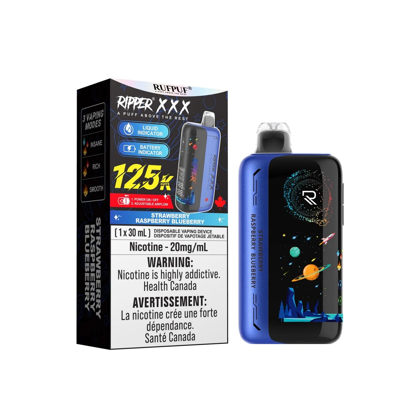 (AB) RUFPUF Ripper XXX 125K - Strawberry Raspberry Blueberry