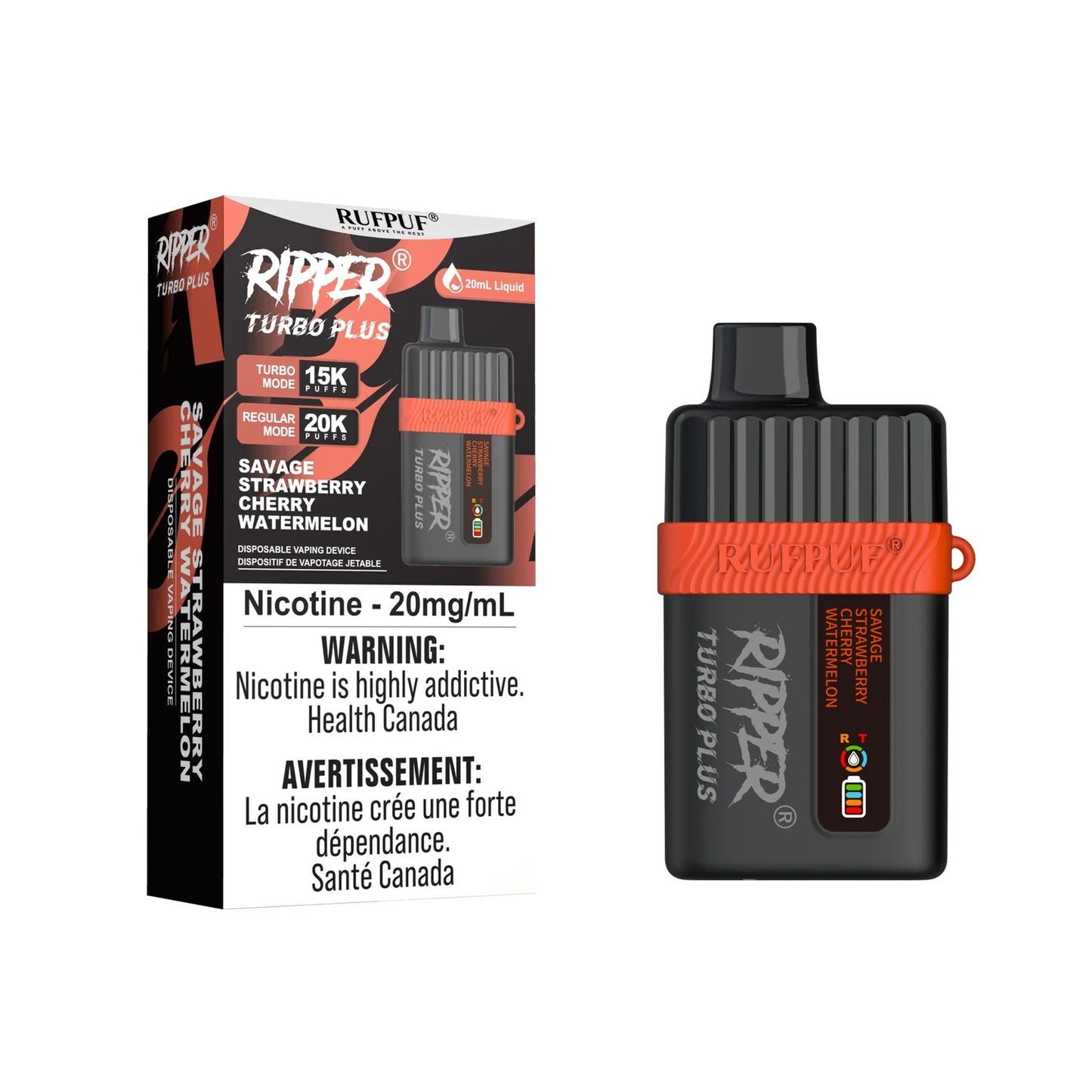 (FED) Rufpuf: Ripper Turbo Plus (20k) - Savage Strawberry Cherry Watermelon