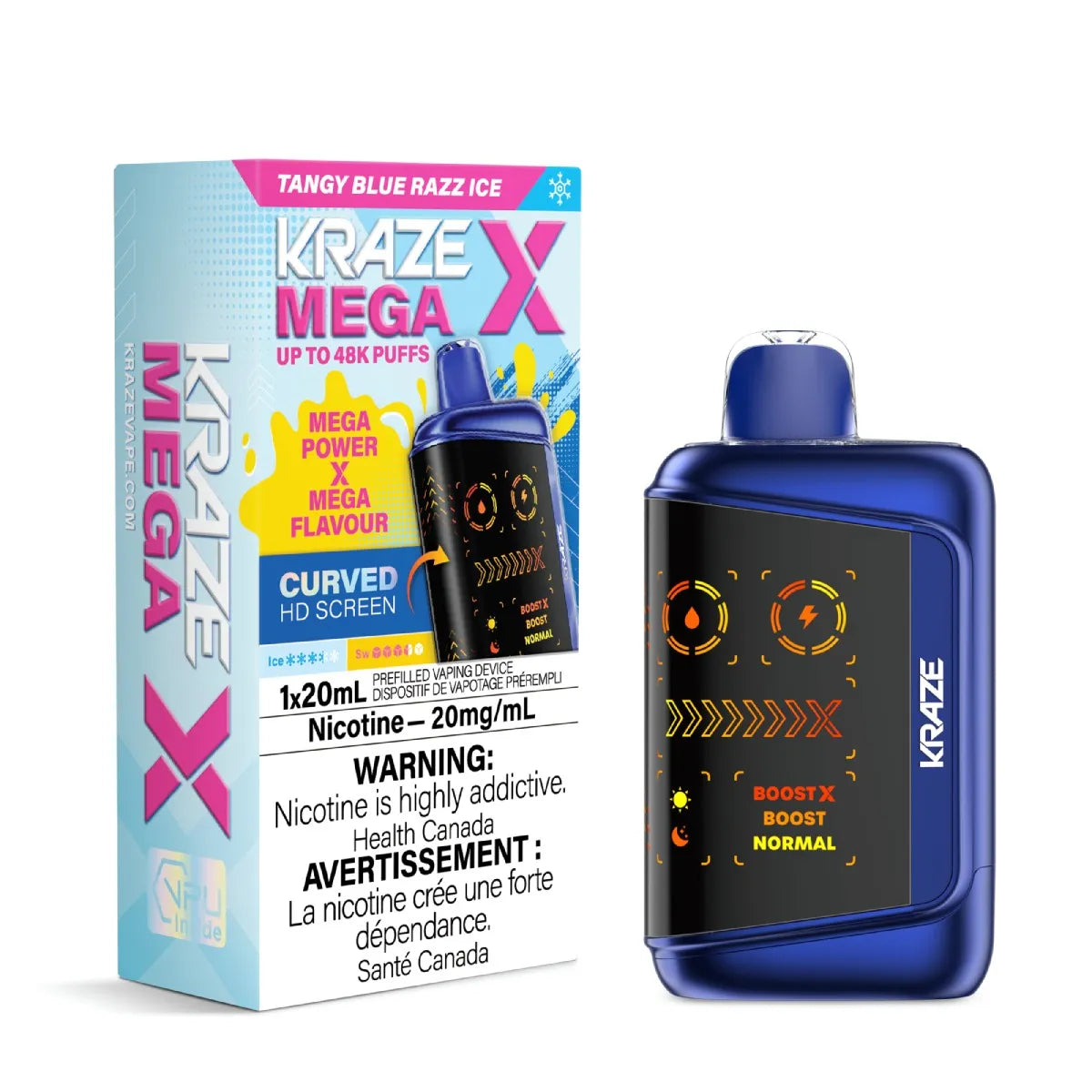 (FED) Kraze: MEGA X 48K - Tangy Blue Razz Ice