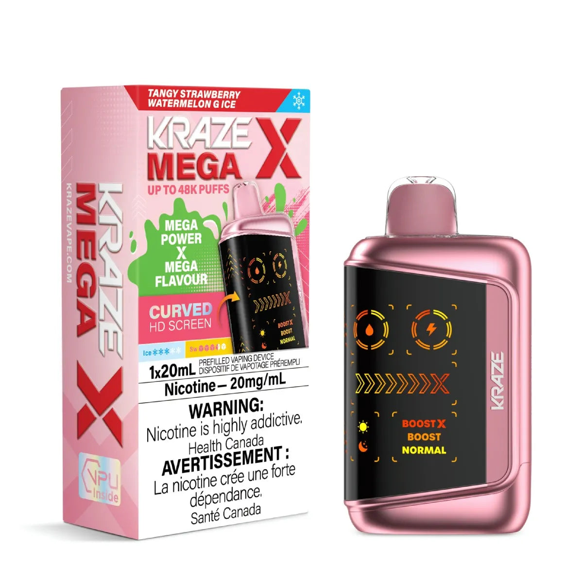 (AB) Kraze: MEGA X (48K) - Tangy Strawberry Watermelon G Ice