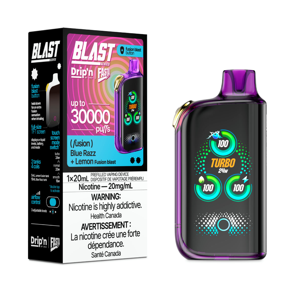 (AB) Drip’n: BLAST (30K) Fusion Series - Blue Razz + Lemon