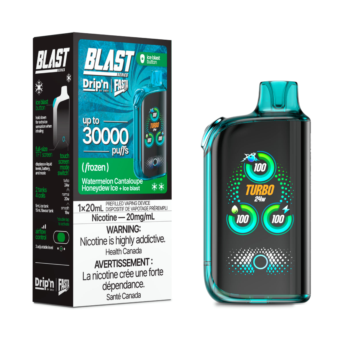 (AB) Drip'n: BLAST 30K - Watermelon Cantaloupe Honeydew Ice