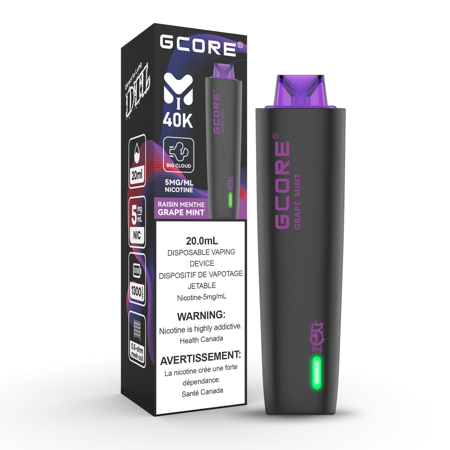 (AB) Gcore: Hookah (40K)(5mg) - Grape Mint