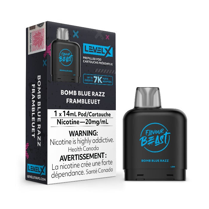 Flavour Beast Level X 7000 Pod - Bomb Blue Razz (FED)