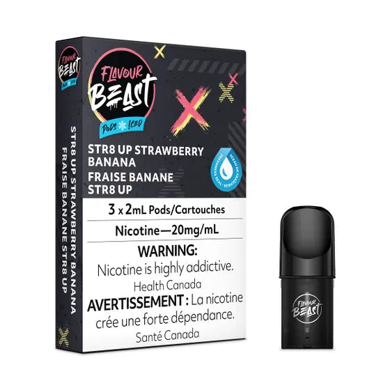 Flavour Beast Pods - STR8 Up Strawberry Banana Iced (20mg/mL) (FED)