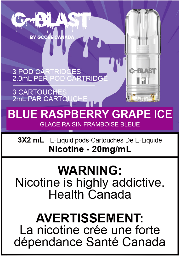 G-Blast Pods Blue Raspberry Grape Ice (20mg/mL) (FED)