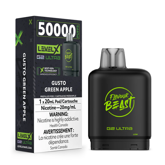 (AB) Flavour Beast: Level X G2 Ultra Pod (50K) - Gusto Green Apple