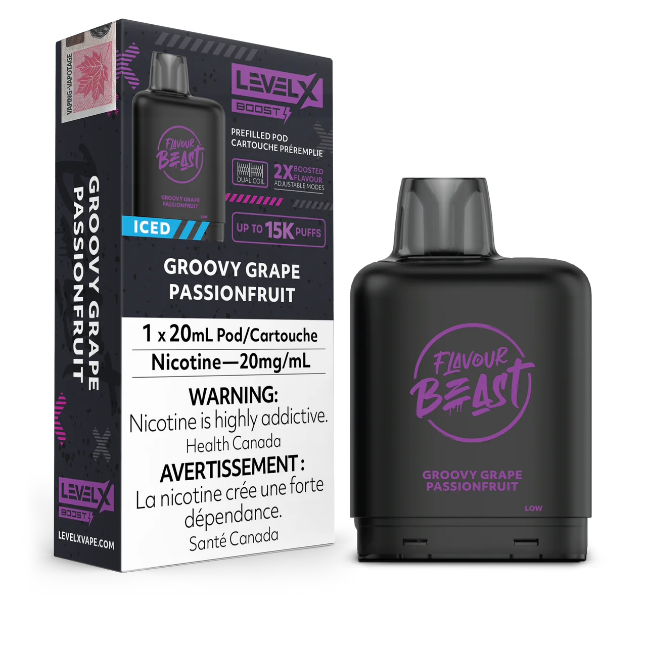 (AB) Flavour Beast Level X Boost Pod - Groovy Grape Passionfruit Iced