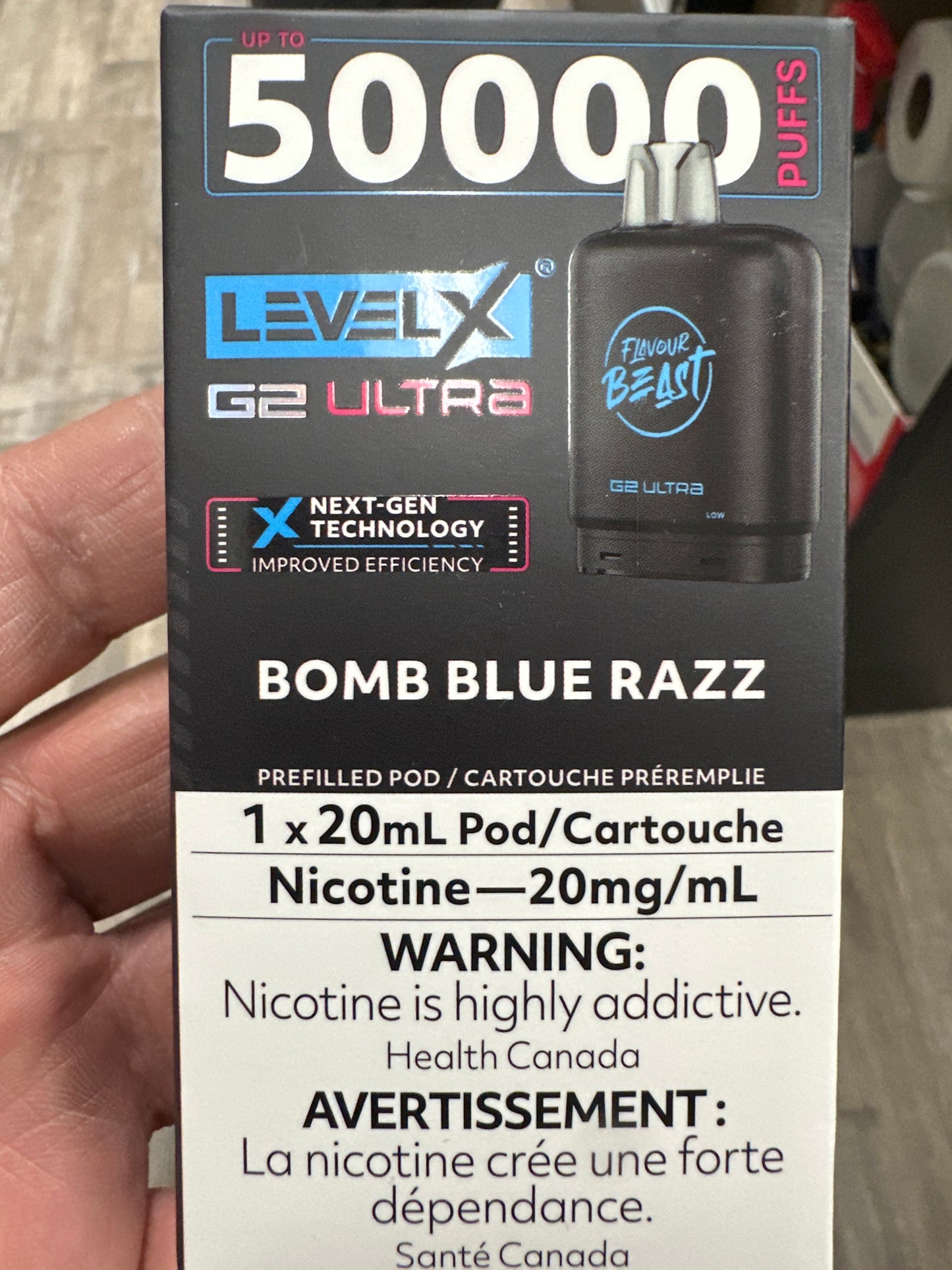 (AB) Flavour Beast: Level X G2 Ultra Pod (50K) - Bomb Blue Razz