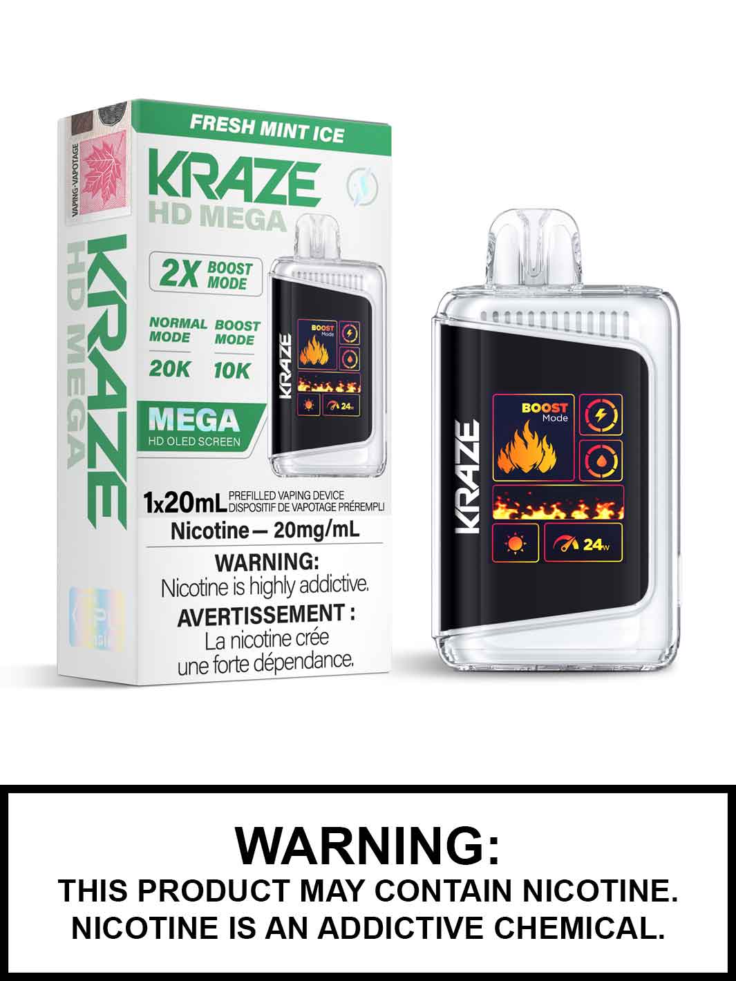 (AB) Kraze: HD MEGA 20K - Fresh Mint Ice