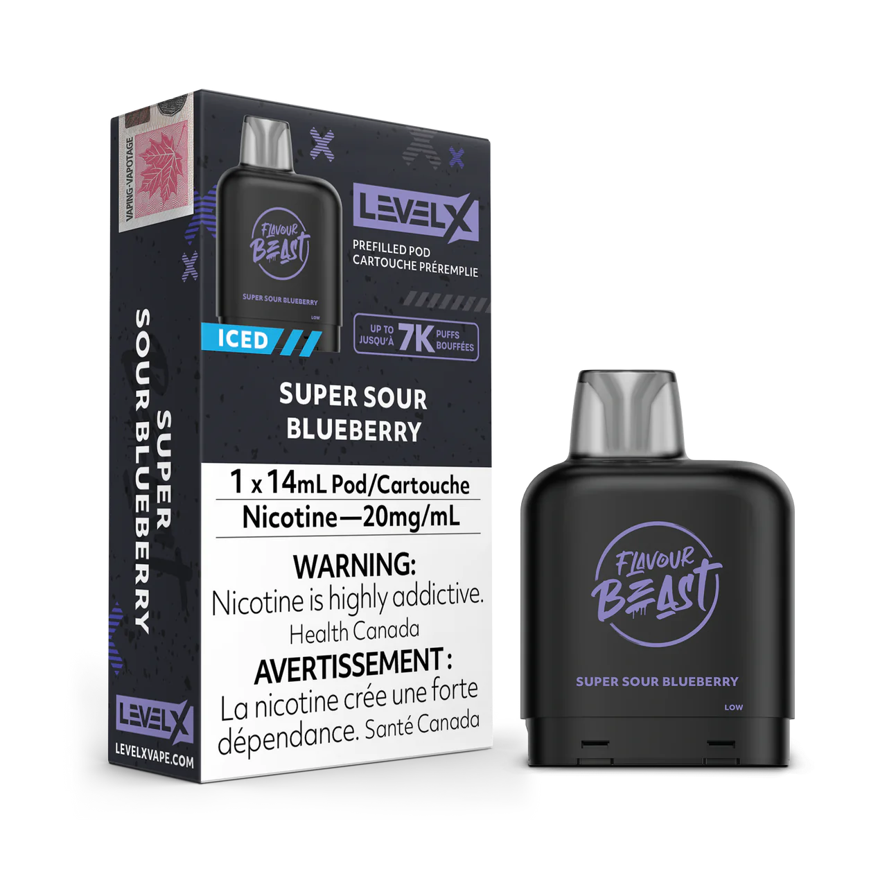Flavour Beast Level X 7000 Pod - Super Sour Blueberry (FED)