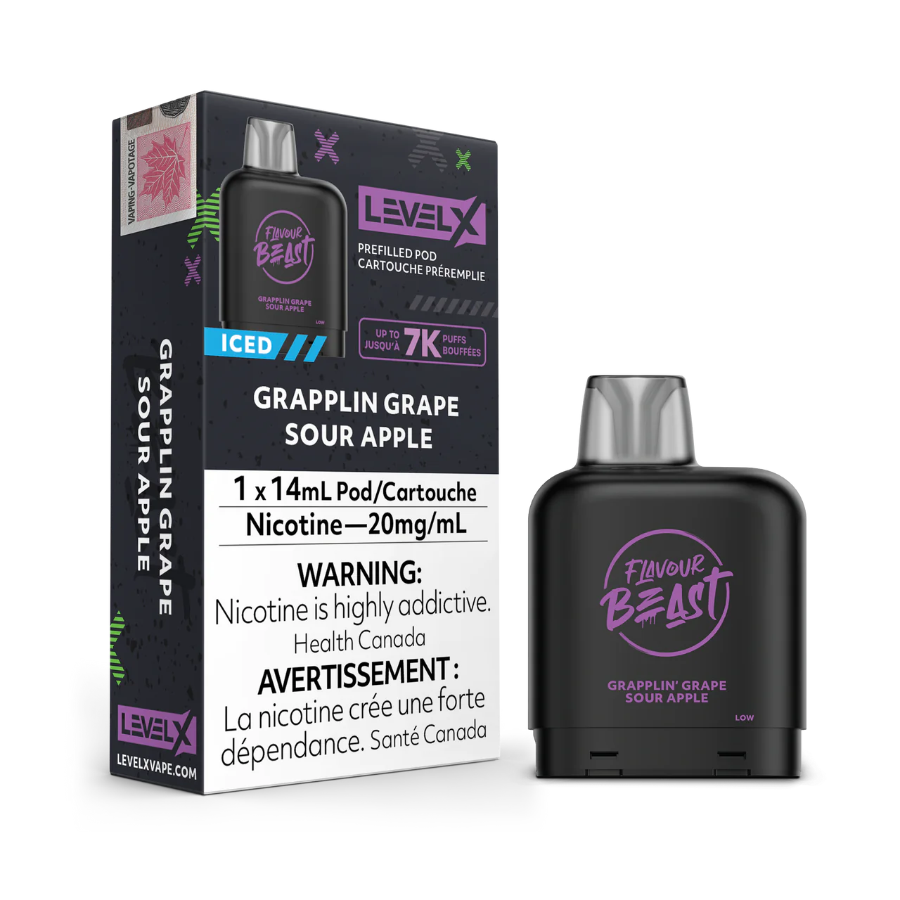 Flavour Beast Level X 7000 Pod - Grapplin Grape Sour Apple (FED)