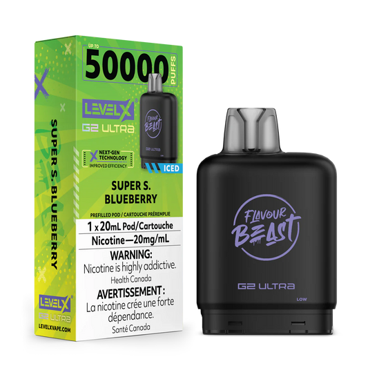 (AB) Flavour Beast: Level X G2 Ultra Pod (50K) - Super Sour Blueberry