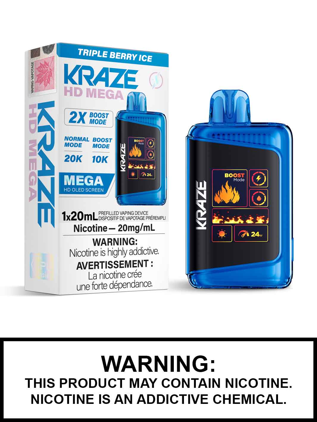 (AB) Kraze: HD MEGA 20K - Triple Berry Ice