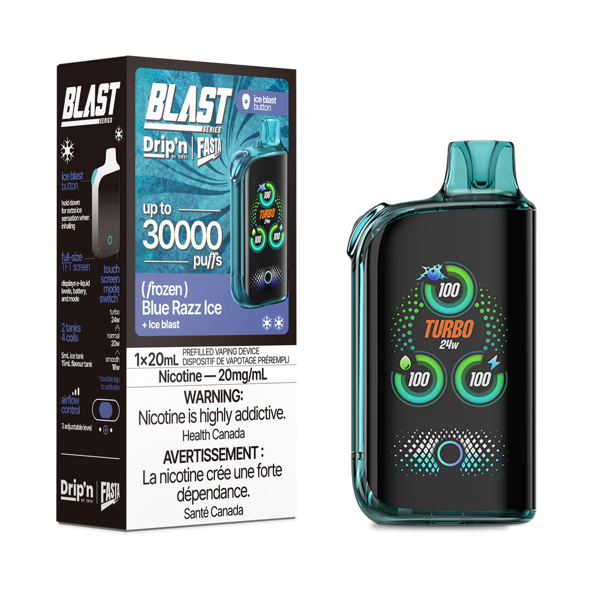(AB) Drip'n: BLAST 30K - Blue Razz Ice