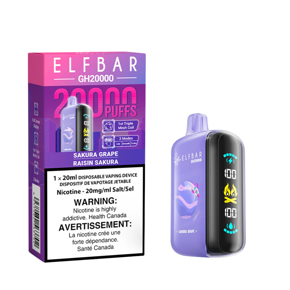 (FED) ELFBAR: Disposable (20K) - Sakura Grape