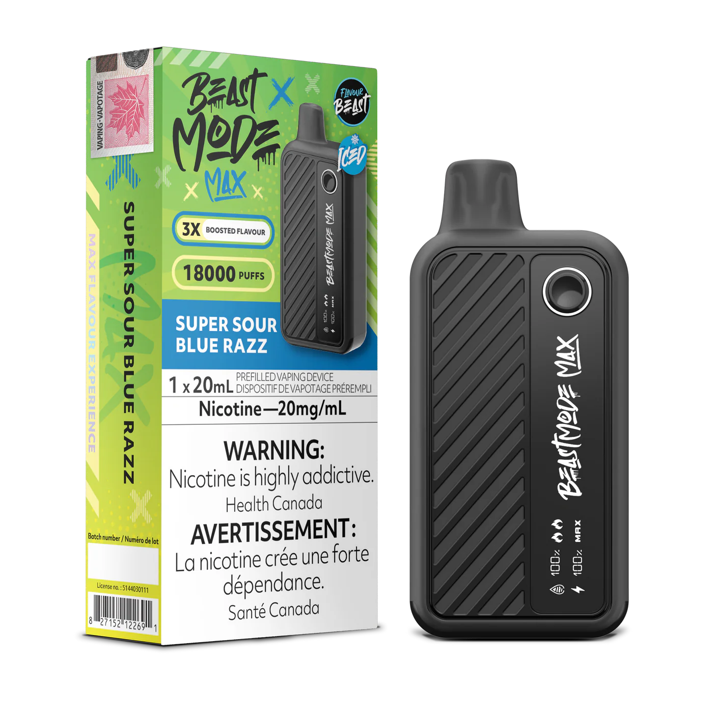 (AB) Flavour Beast: Beast Mode Max (18K) - Super Sour Blue Razz