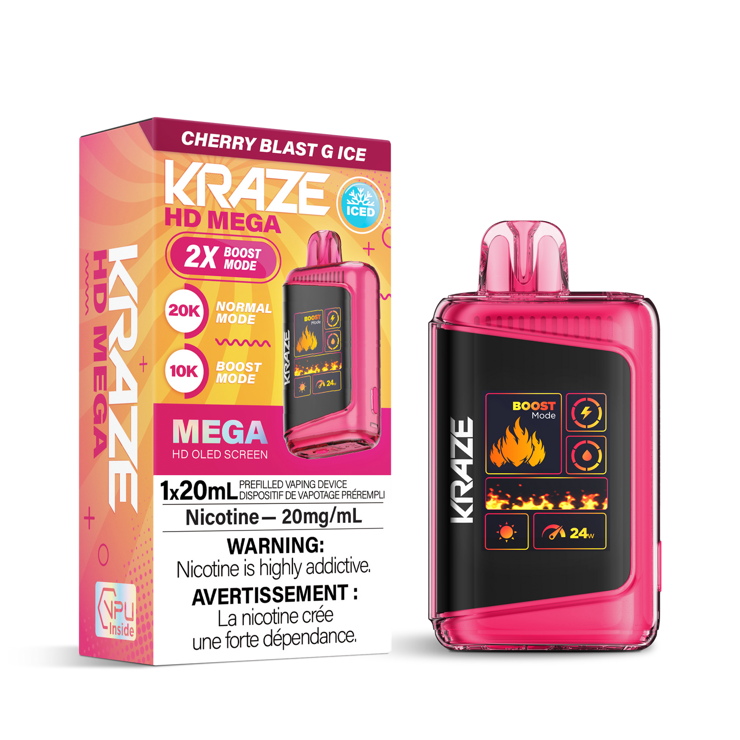 (AB) Kraze: HD MEGA 20K - Cherry Blast G Ice