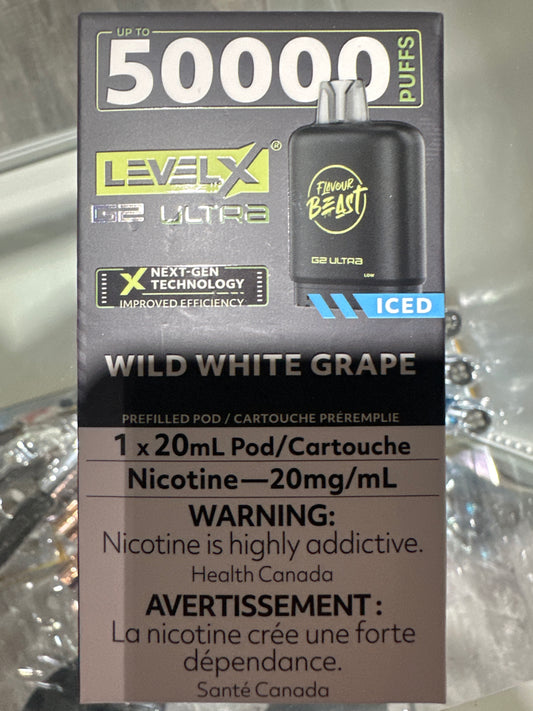 (AB) Flavour Beast: Level X G2 Ultra Pod (50K) - Wild White Grape Iced