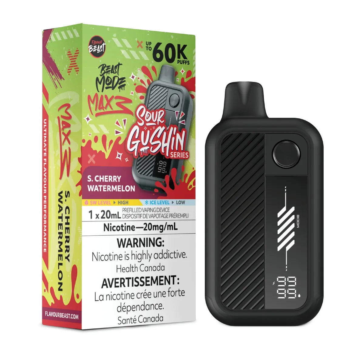 (FED) Flavour Beast: Mode Max 3 (60K) - Sour Gushin’ Cherry Watermelon