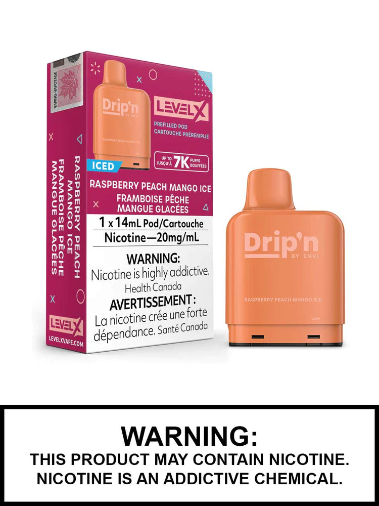 (FED) Drip'n: Level X Pod (7K) - Raspberry Peach Mango Ice