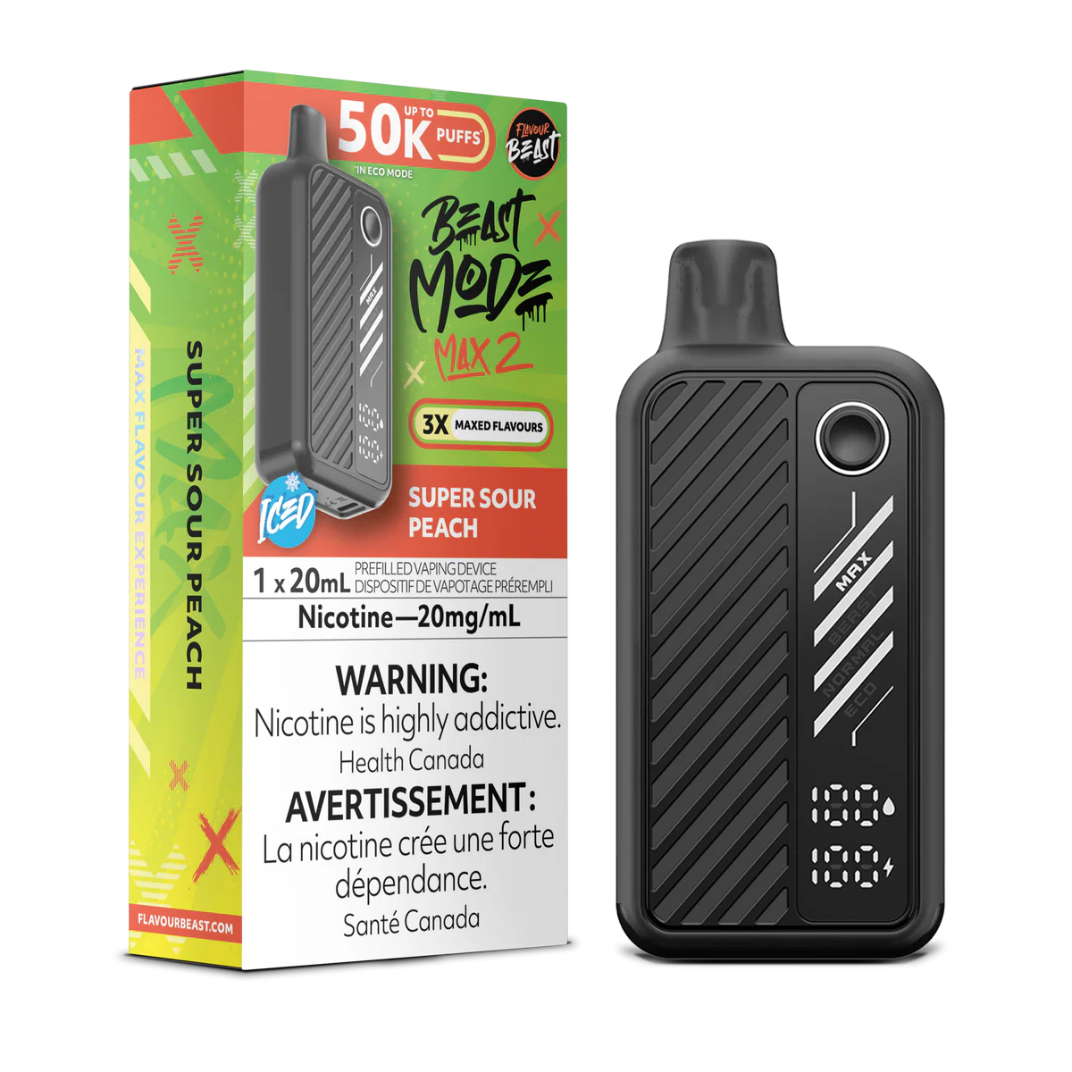(AB) Flavour Beast: Mode Max 2 (50K) - Super Sour Peach