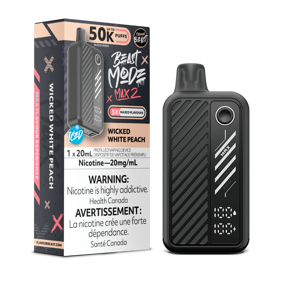 (AB) Flavour Beast: Mode Max 2 (50K) - Wicked White Peach