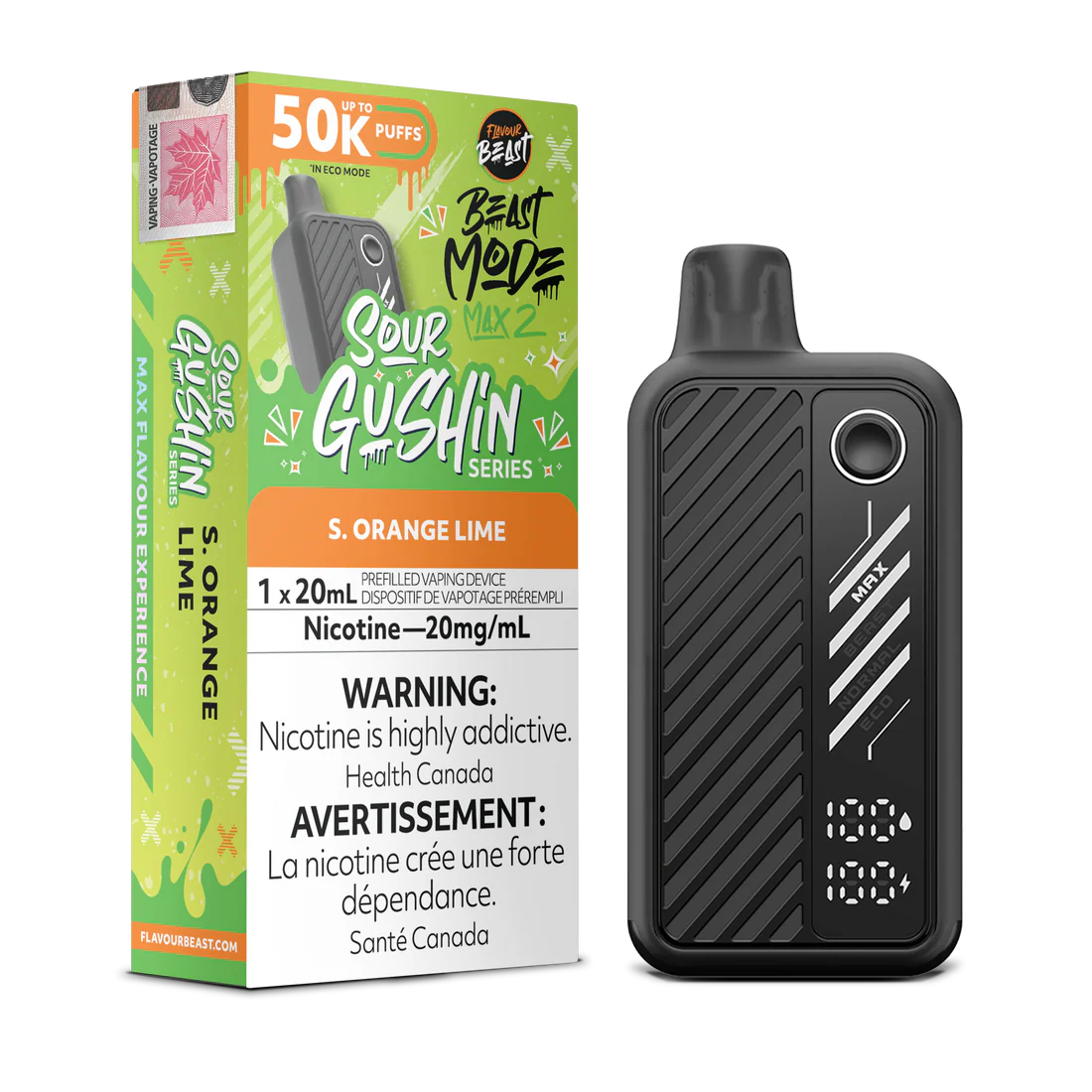 (AB) Flavour Beast: Mode Max 2 (50K) Sour Gushin’ - S. Orange Lime