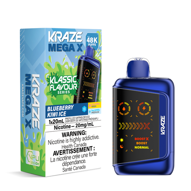 (AB) Kraze: MEGA X 48K - Blueberry Kiwi Ice